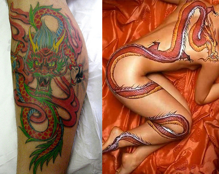 tattoos for women thighs on Dragon Tattoo Designs  Tattoos, Ideas & Symbolic Meaning