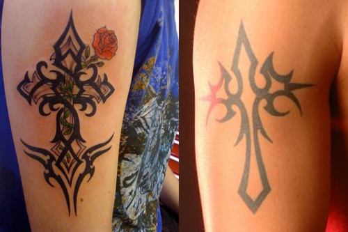 Tribal Cross Arm Tattoo