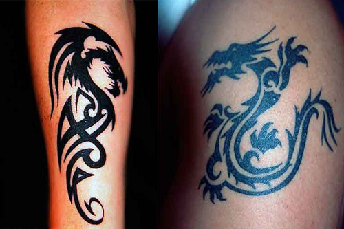 Tribal Dragon Tattoo Sleeve