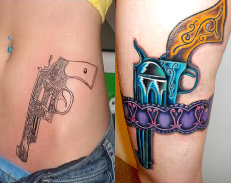 Beautiful Gun Tatttoos