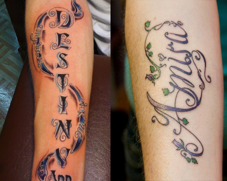 Name Tattoos – Ideas, Font Recommendations &amp; Name Tattoo Designs