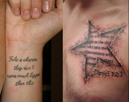 Quotes for tattoos are some of the most highly requested tattoo designs 