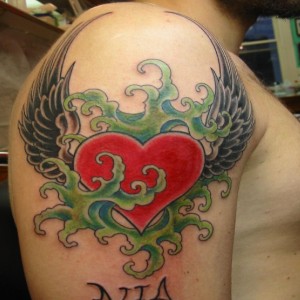Winged Heart on shoulder Winged Heart on shoulder
