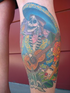 music tattoo - skull
