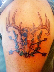 Skull and Arrows Hunting Tattoo
