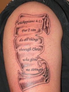 Bible Verse Tattoo for Strength 