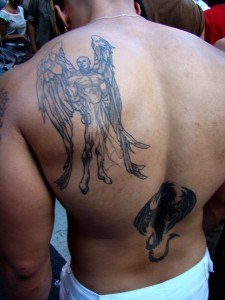 male angel tattoo