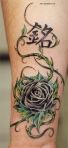 Fantasy Black Rose Tattoo