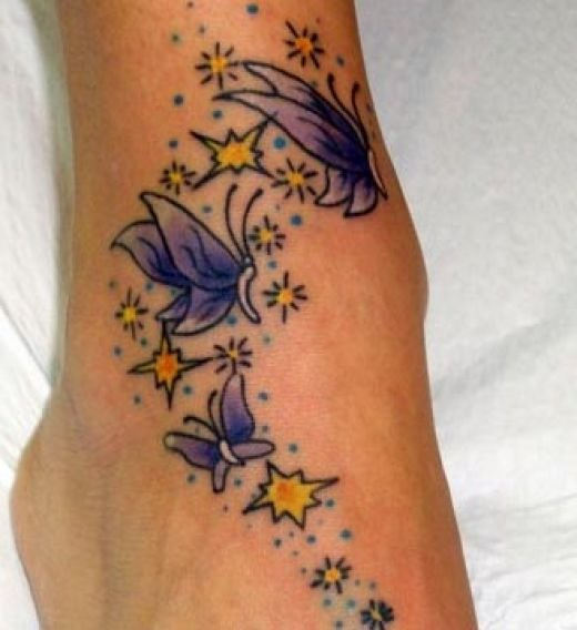 Cute small butterfly tattoo on the ankle