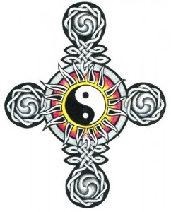 Celtic cross yin yang
