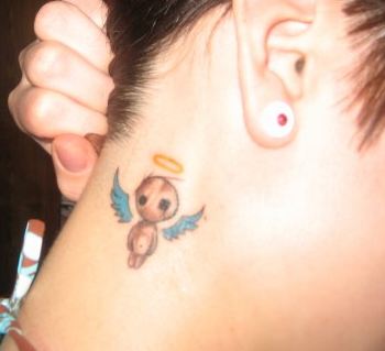 butterfly tattoo gang
 on tattoomenow.comCute Angel Neck Tattoo