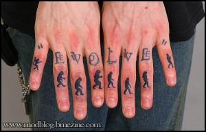 Evolution Knuckle Tattoo