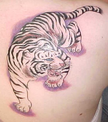 White Tattoos on Awesome White Tiger Tattoo