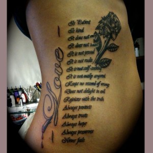 Love Bible Verse Tattoo  