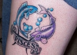 Pisces Tattoo with Banner