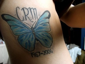 R.I.P butterfly tattoo