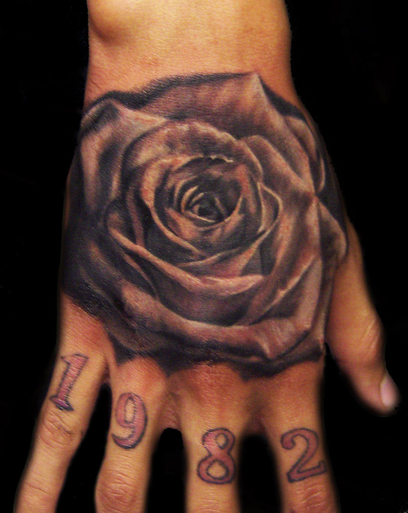 Black and Grey Rose Tattoos