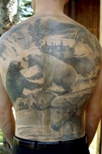 Full Back Hunting Tattoo