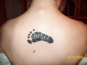 Baby's Foot and Name Tattoo