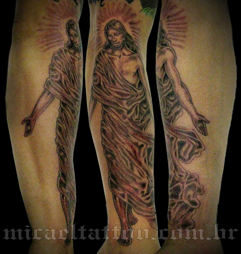 Jesus Christ Tattoo On Forearm