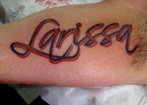 Larissa tattoo script name