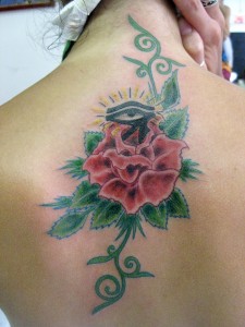 rose and Horus Tattoo