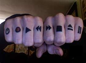 Technology Symbols Knuckle Tattoo