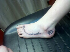 Foot Latin Quote Tattoo