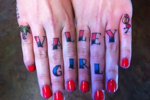 Valley Girl Knuckle Tattoo