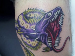 Purple aggressive Eel Tattoo aggressive Eel Tattoo