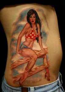 Seductive Checkered Woman Tatoo Checkered Woman Tatoo