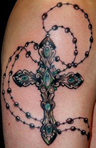 Fancy Cross Neck Tattoo