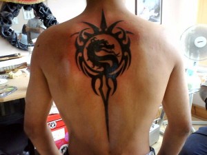 Mortal Kombat Tattoo on a man's back Mortal combat Tattoo