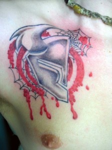 Bloody Spider Web Tattoo for guys Bloody Spider Web Tattoo