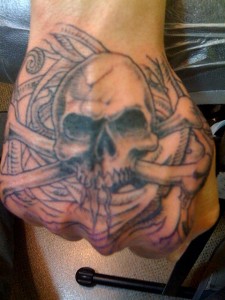 Hand tattoo design with skull skull tattoo on hand