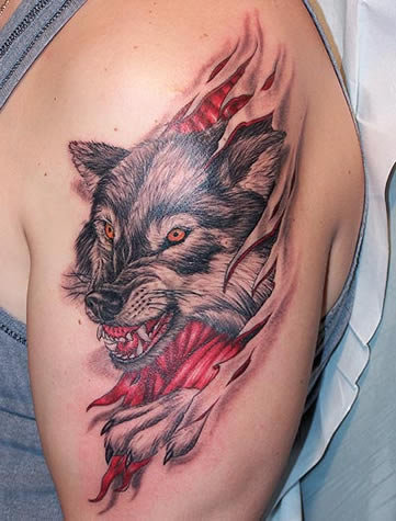 3D Wolf Tattoo Designs