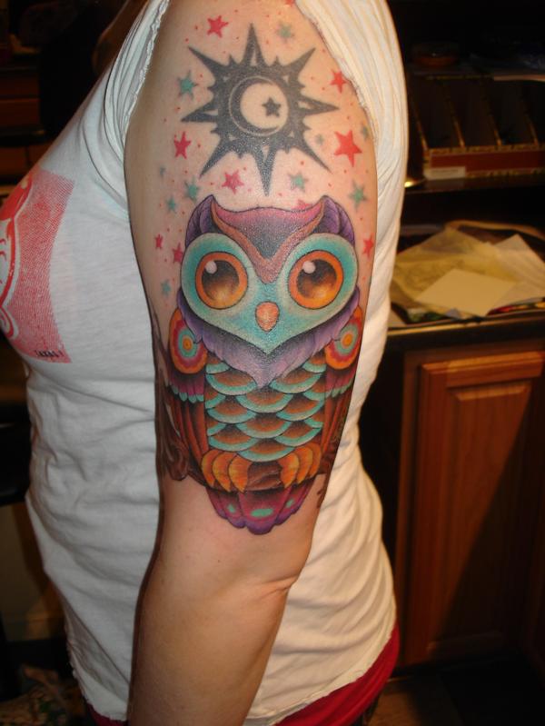 owl tatto on arm