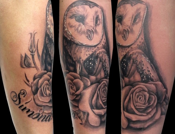 Geometric Owl Tattoo Geometric designs make this owl 