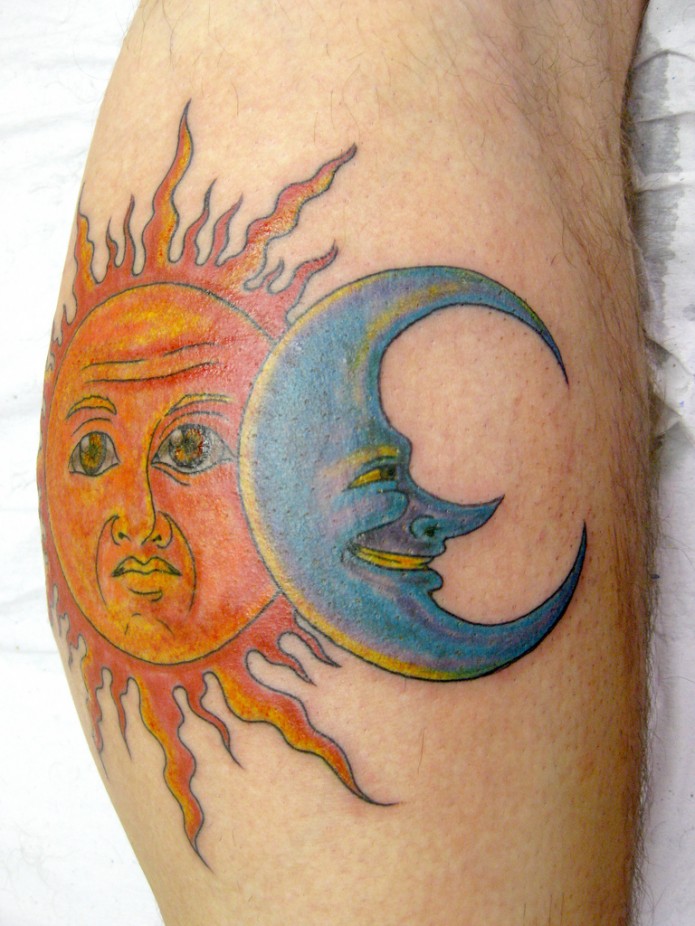 Vintage Moon Tattoo Vintage sun and moon tattoo
