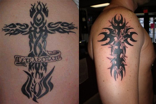 tribal cross tattoo designs arm