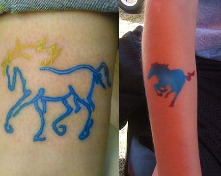 Blue horse tattoos