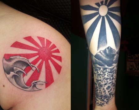 Rising sun tattoos