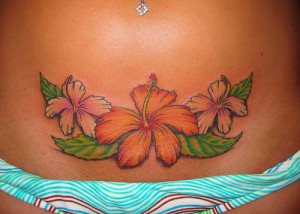 Three Hawaiian Flowers Tattoos