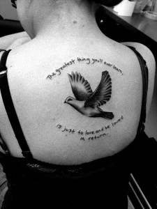 Quote and Dove Tattoo