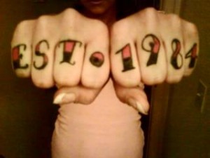 Year Knuckle Tattoo