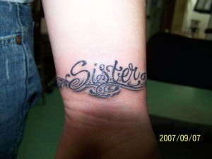 Cute Font Sister Tattoo