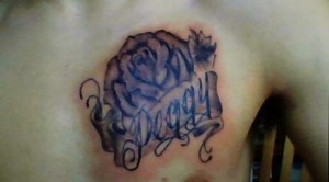 Blue Rose Flower Tattoo