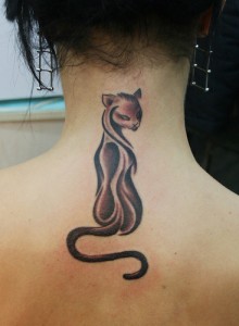 Cat Neck Tattoo