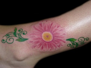Pink Daisy Tattoo