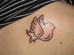 Plump Line Art Dove Tattoo